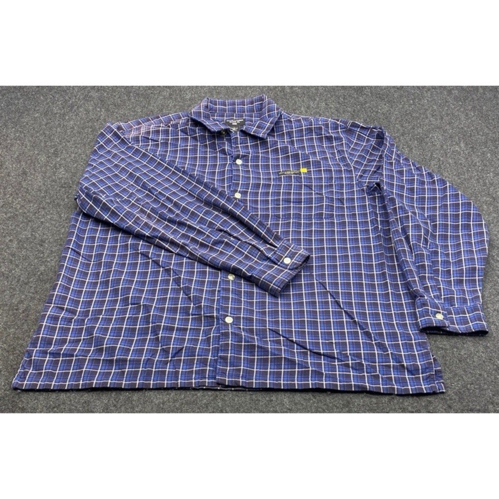 Vintage Ralph Lauren Jeans Co Button Up Mens Large Blue Plaid Long Sleeve Shirt